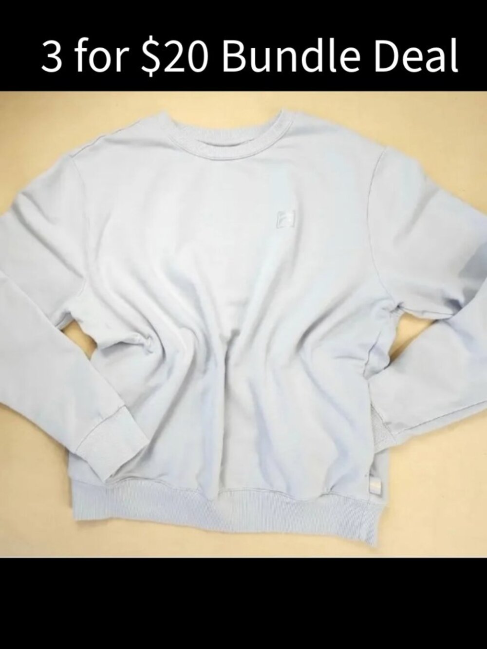 Fila Sweatshirt Large Light Blue Pullover w/ Pockets